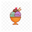 Colorful cup ice cream  Icon