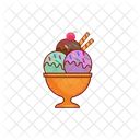 Colorful cup ice cream  Icon