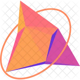 Colorful polyhedron with round frame  Icon