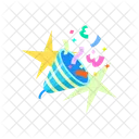 Colorfull Birthday Confetti Poppers Party Celebration Icon