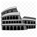 Black Monochrome Colosseum Illustration Landmarks Icons Icon