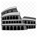 Black Monochrome Colosseum Illustration Landmarks Icons Symbol