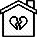 Coracao Partido Familia Desfeita Casa Ícone