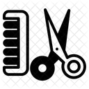 Comb with scissors  Icon