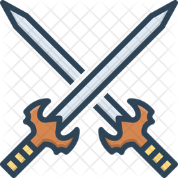 Combat Icon - Download in Colored Outline Style