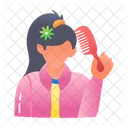 Combing Hairstyling Hairdressing Icon