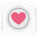 Comedor Tenedor Signo De Corazon Icono