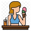 Comer Helado Dulce Postre Icono