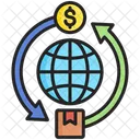 Comercio Globo Dolar Ícone