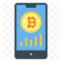 Trade Smartphone Application Crypto Digital Dinheiro Criptomoeda Ícone