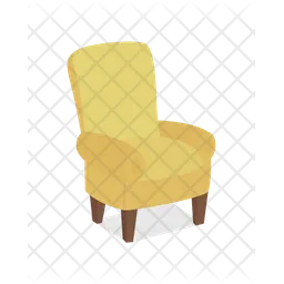 Comfortable yellow armchair  Icon