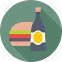 Comida Vinho Hamburguer Ícone