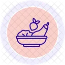 Icone De Circulo De Cor De Comida Ícone