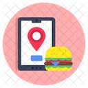 Localizacao De Alimentos Mapa De Alimentos Gps De Alimentos Ícone