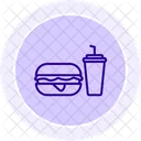 Icono De Linea De Comida Rapida Icono