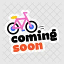 Coming Soon Two Wheeler Typographic Letters Icon