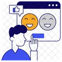 Commentaires Des Clients Expression De Commentaires Emoticone Icône