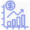 Icone De Ligne Bichromie De Croissance Commerciale Icône