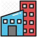 Flat Building Block Icon