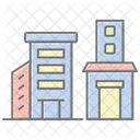 Commercial Building Lineal Color Icon Icon