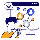 Communication Sur Les Reseaux Sociaux Conversation En Ligne Discussion En Ligne Icône