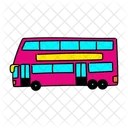Vibrant Double Deck Bus Illustration Public Transport Commute Icon