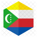 Comoros Flag Hexagon Icon