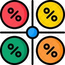 Comparação de gráfico de pizza  Ícone