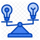 Compare Balance Idea Bulb Scale Design Thinking Icon