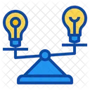 Compare Balance Idea Bulb Scale Design Thinking Icon