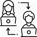 Compartilhamento De Tela Tela De Transferencia Compartilhamento De Trabalho Ícone