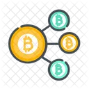 Compartir Bitcoin Bitcoin Red Icono