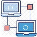Intercambio De Datos Uso Compartido De Redes Red LAN Icono