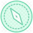 Compass Duotone Line Icon Icon