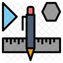 Stationery Pen Ruler Icon