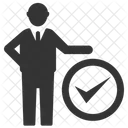 Businessman Check Mark Completed Icon