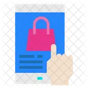 Mano Smartphone Bolsa De Compras Icono