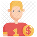 Jugador Transferencia Futbol Icono