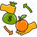 Comprar y vender naranja  Icono