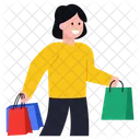 Felices Compras Compra Chica De Compras Icono