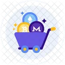 Comprar Criptomoedas Carrinho De Moedas Compras De Moedas Ícone