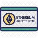 Compre Sinal Ethereum Criptomoeda Ethereum Aceito Aqui Ícone