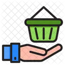Compras Mano Busket Icono