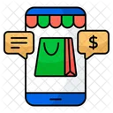 Chat De Compras Mensagem De Compras Comentario De Compras Ícone