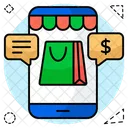 Chat De Compras Mensagem De Compras Comentario De Compras Ícone