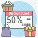 Compras con tarjeta de descuento  Icono