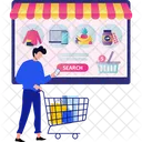 E Comercio Compras Ilustracion Icono