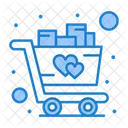 Compras De San Valentin Carro Compras Icono