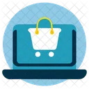 Compras en la computadora portátil  Icono