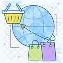 Compras Globais Comercio Eletronico Compras Em Todo O Mundo Ícone